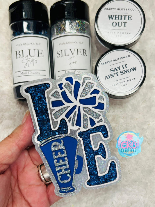 Blue Strips: Mini Chunky Matte/Pearl Mix