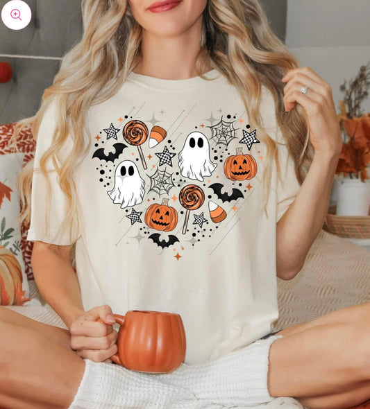 Pumpkins & Ghosts heart