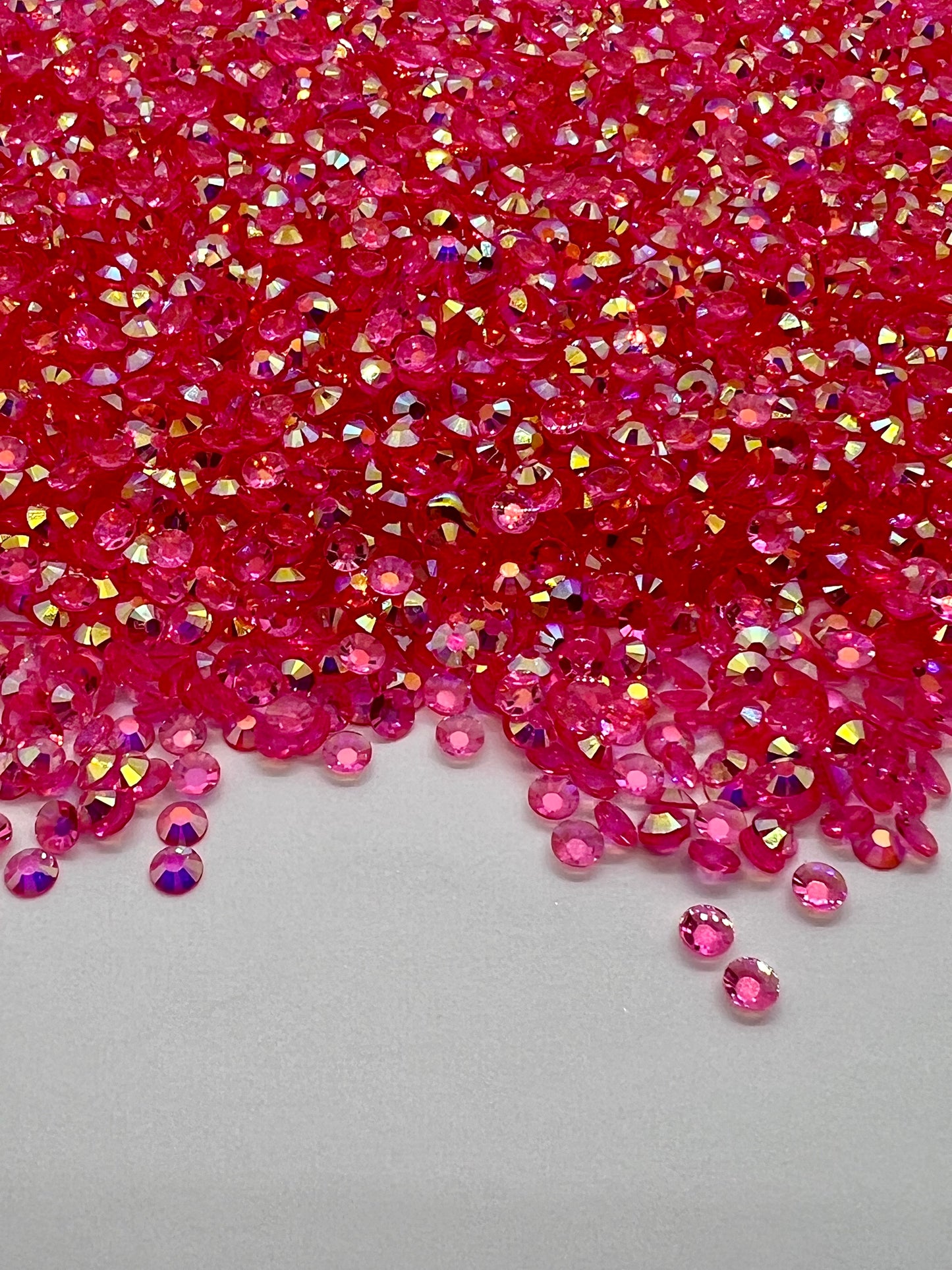 Pink Pistol: Clear AB Resin Flatback Rhinestones