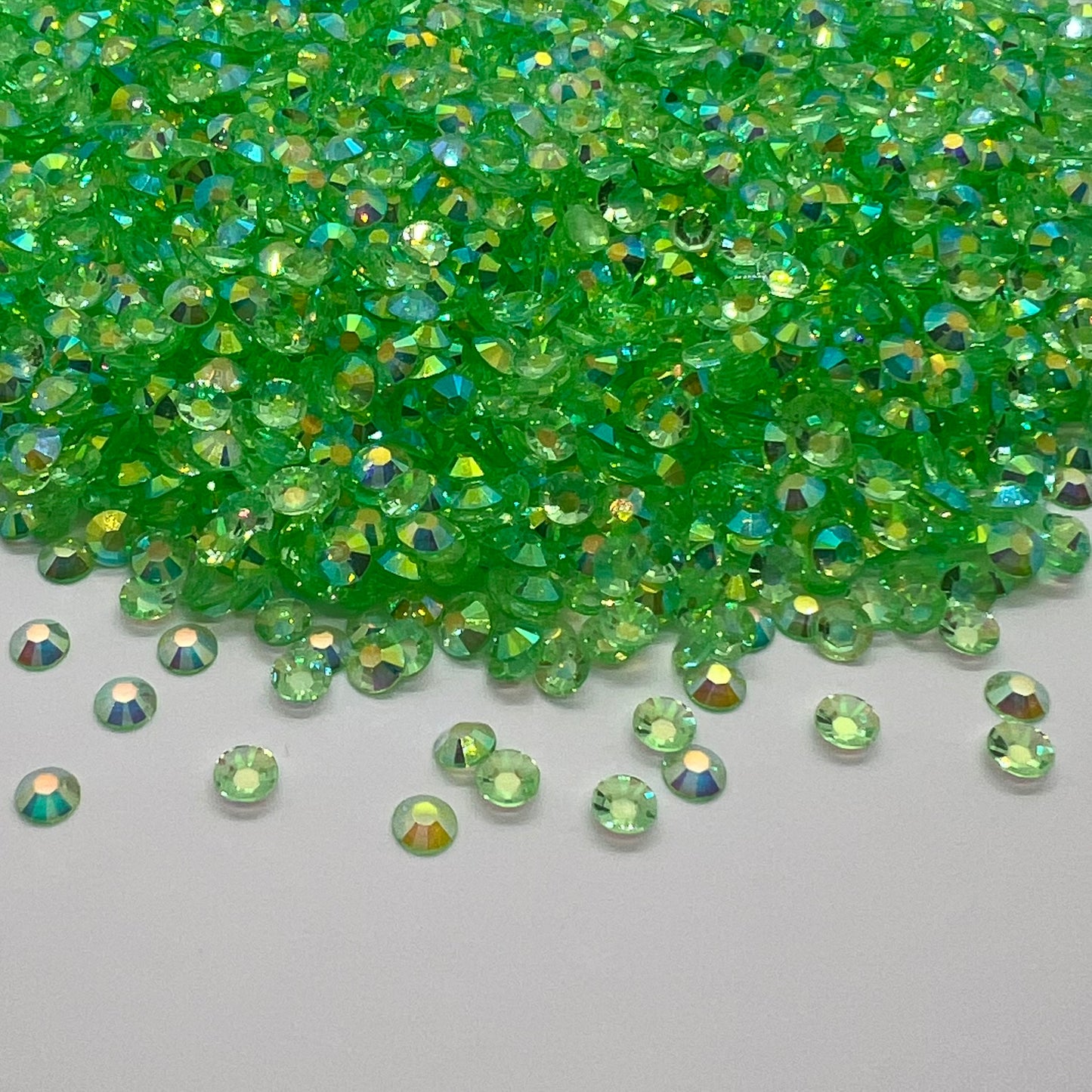 Lime: Clear AB Resin Flatback Rhinestones