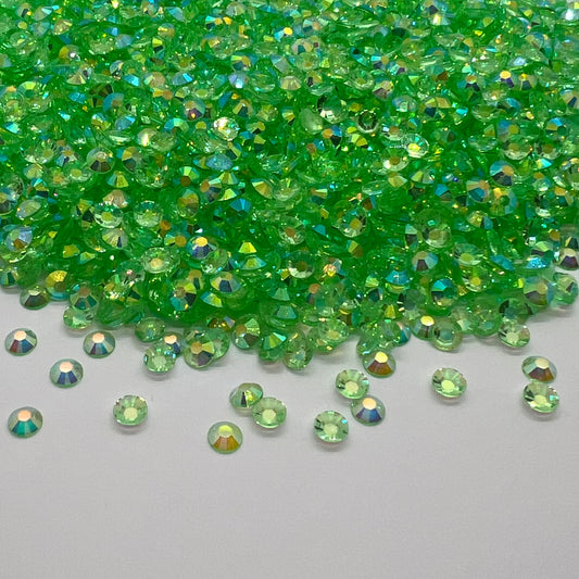 Lime: Clear AB Resin Flatback Rhinestones