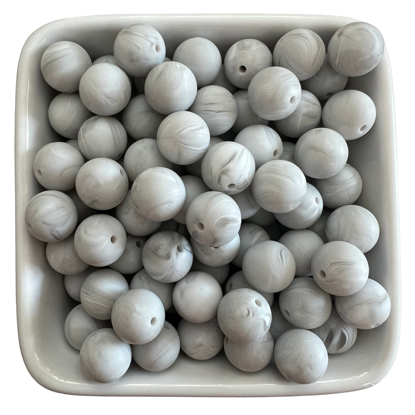 Gray Marble: 15mm Silicone Bead