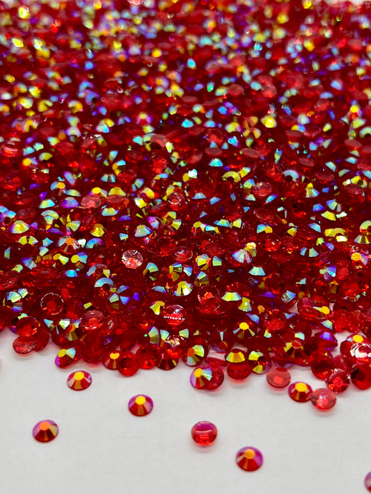 Cherry Bomb: Clear AB Resin Flatback Rhinestones