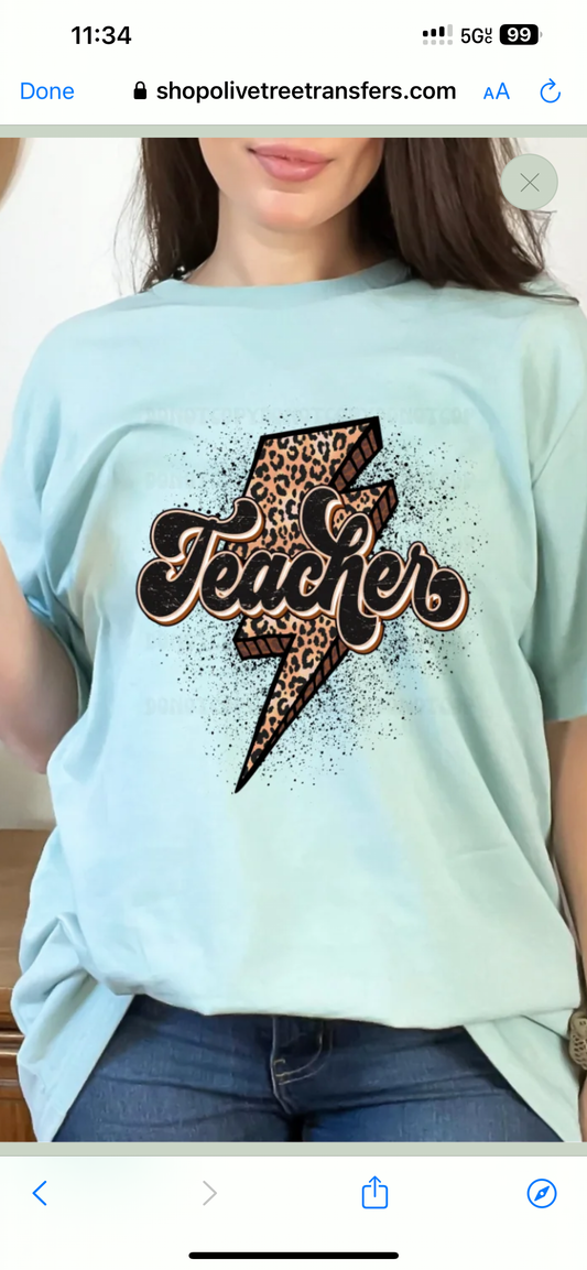 Leopard Teacher Lightning Bolt