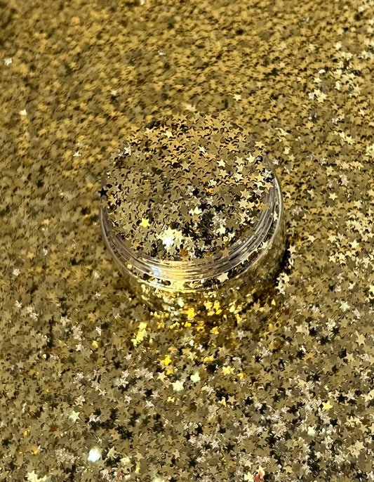 Five Point Stars: Gold Metallic Shapes