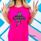 Small Business Babe Checkered Lightning Bolt