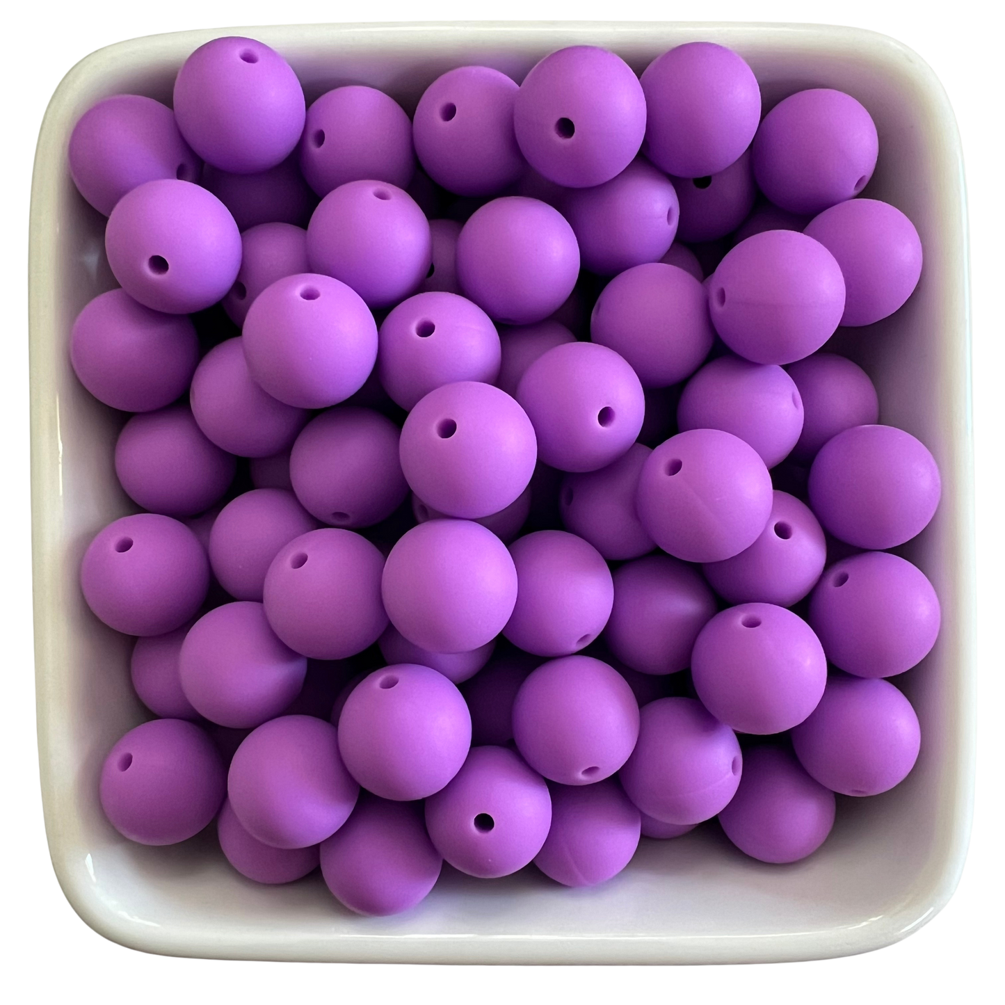 Amethyst: 15mm Silicone Bead