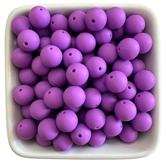 Amethyst: 15mm Silicone Bead