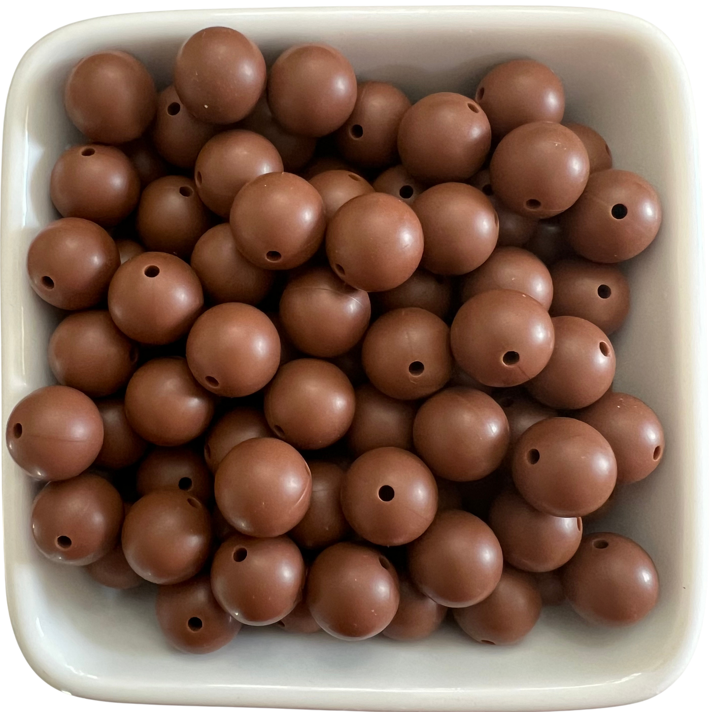 Chocolate: 15mm Silicone Bead