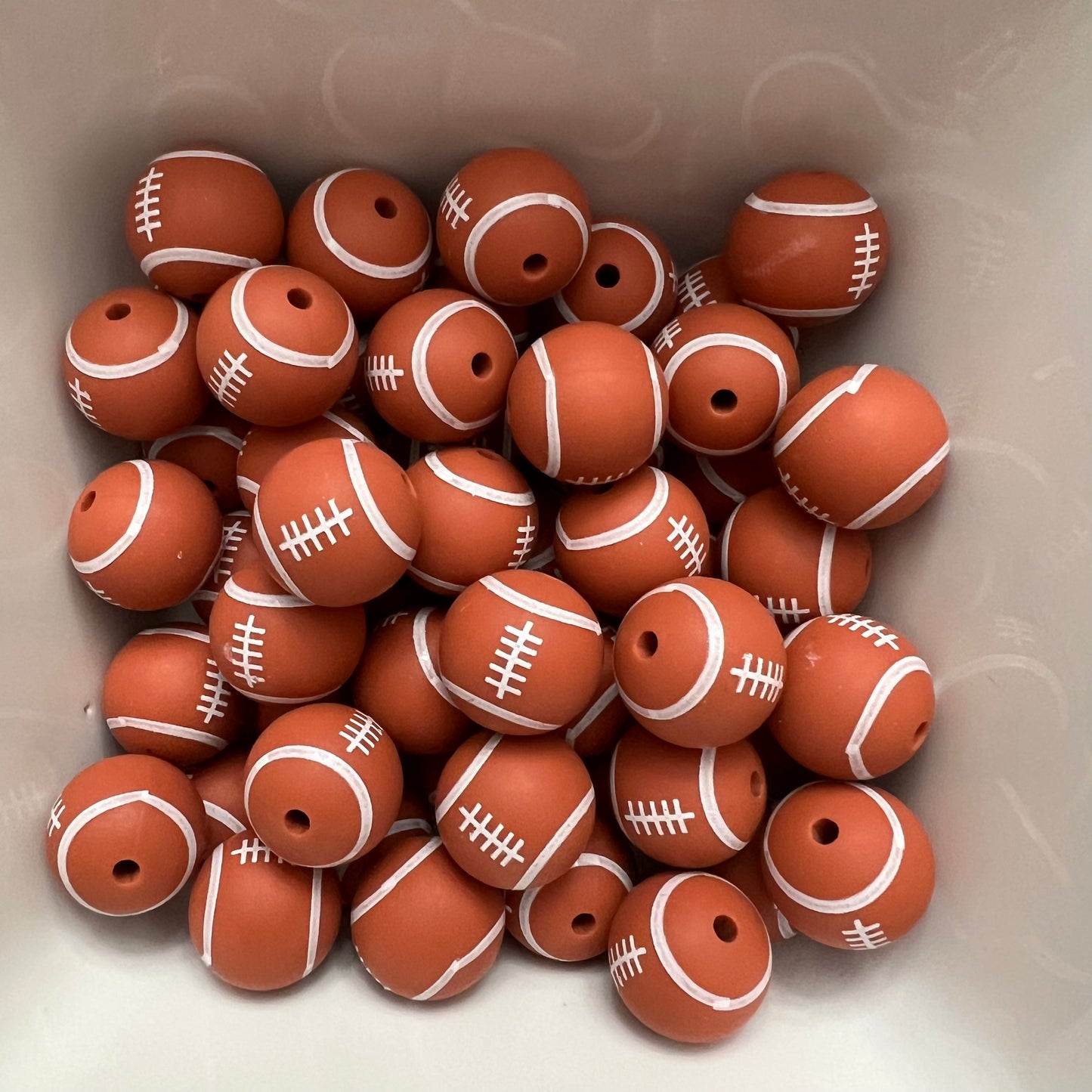 Football: 15mm Silicone Bead