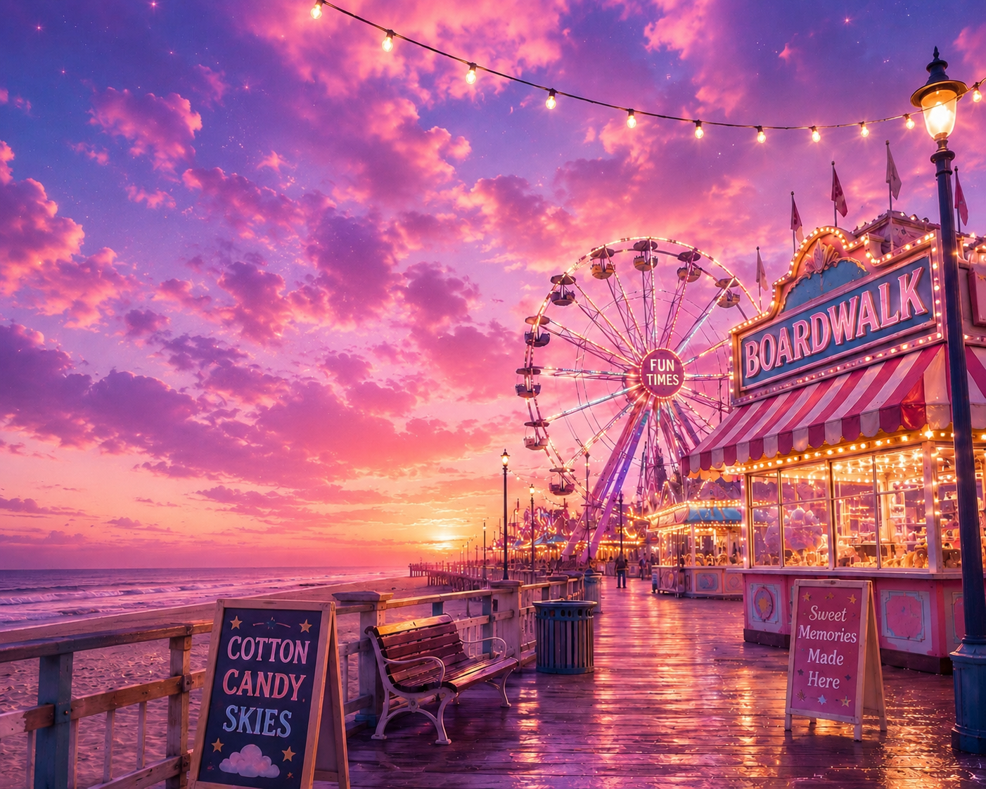 Cotton Candy Boardwalk (Type): Pre-Scented Beads