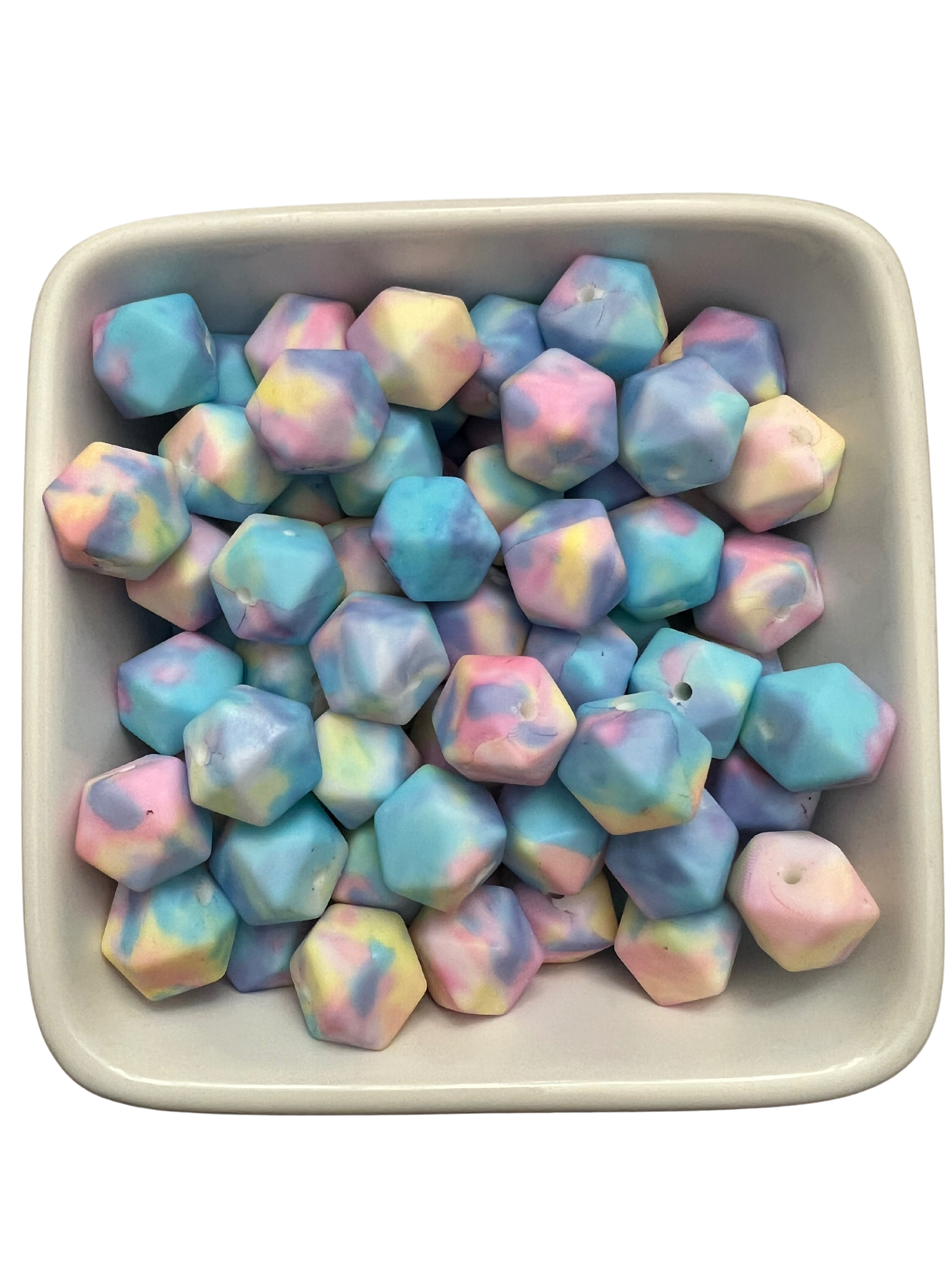 Cotton Candy: 14mm Silicone Hexagon