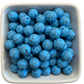 Blue Lightning: 15mm Silicone Bead