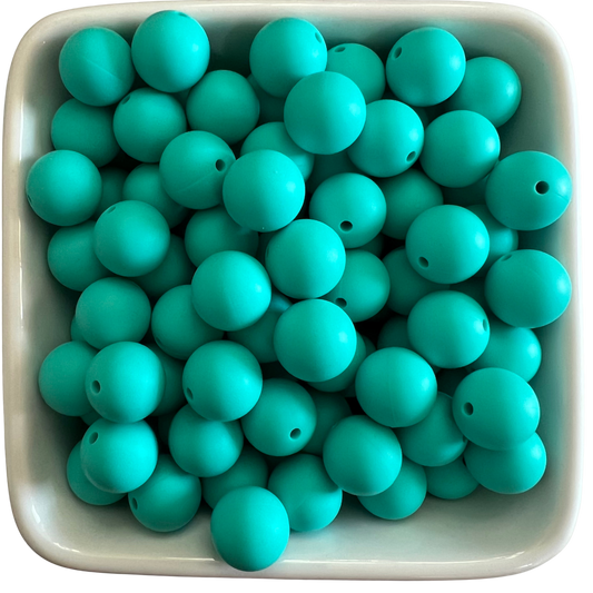 Turquoise: 15mm Silicone Bead