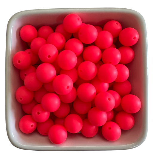 Hot Pink: 15mm Silicone Bead