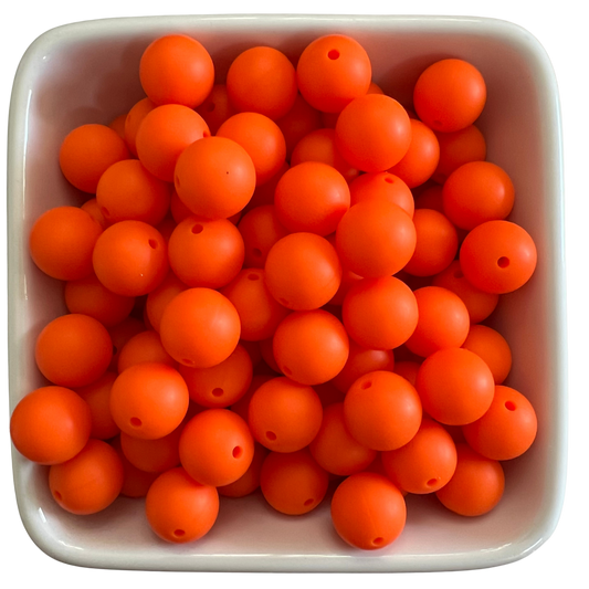 Tangerine: 15mm Silicone Bead