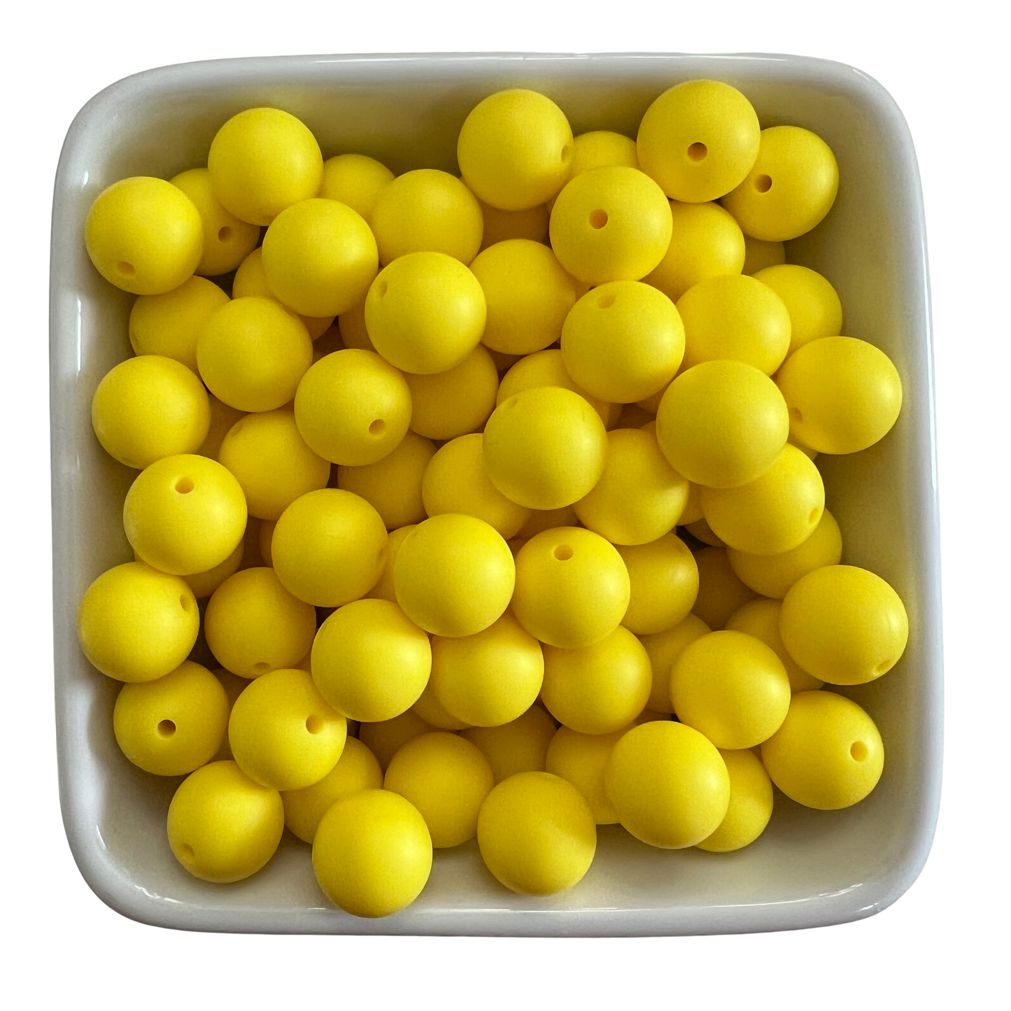 Yellow Lemon: 15mm Silicone Bead