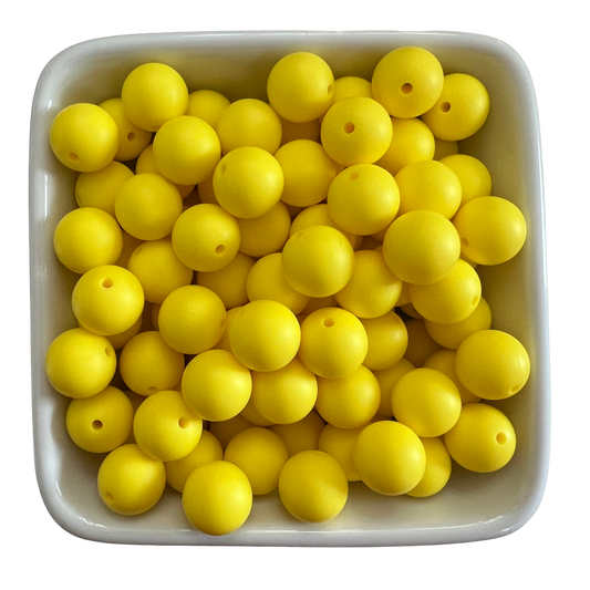 Yellow Lemon: 15mm Silicone Bead