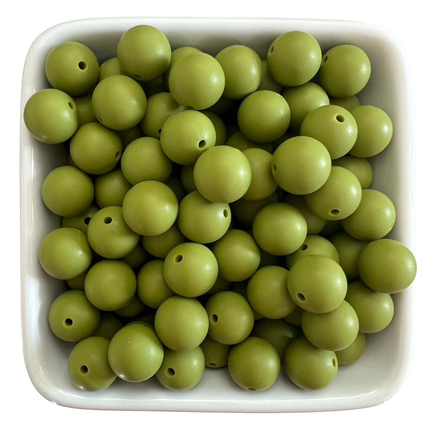 Olive: 15mm Silicone Bead