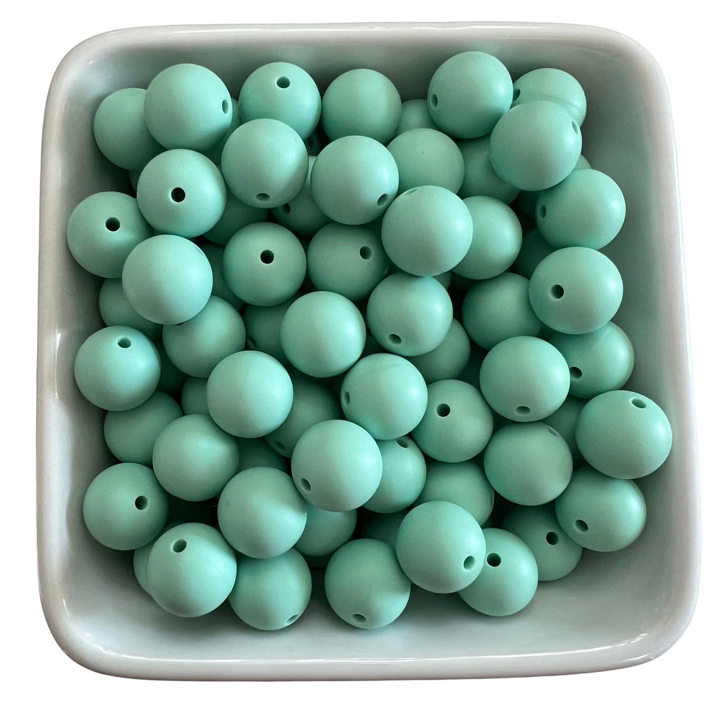 Seafoam green: 15mm Silicone Bead