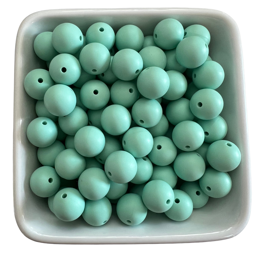 Seafoam green: 15mm Silicone Bead