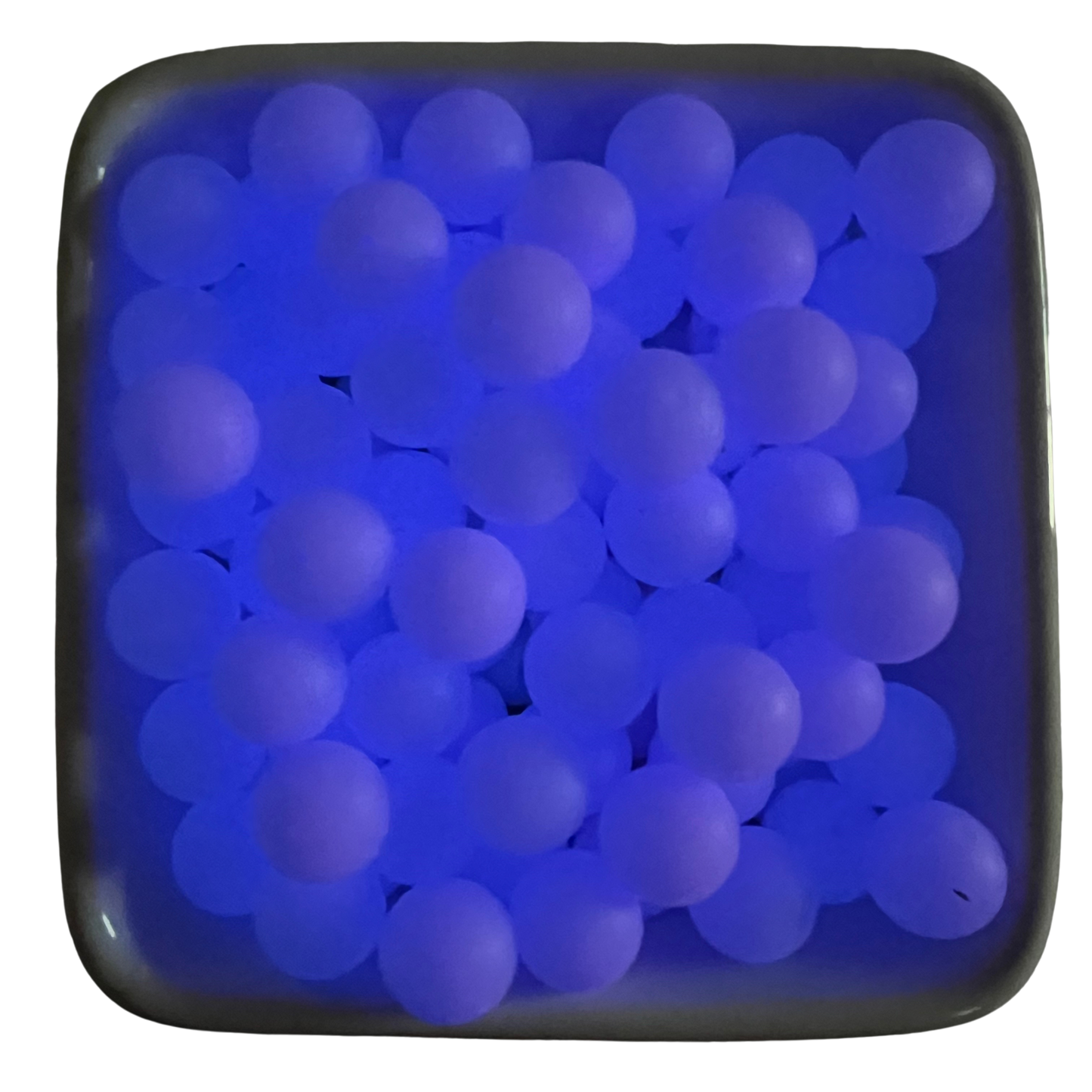 Purple To Blue Glow: 15mm Silicone Bead