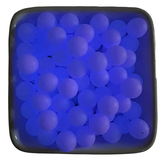 Purple To Blue Glow: 15mm Silicone Bead