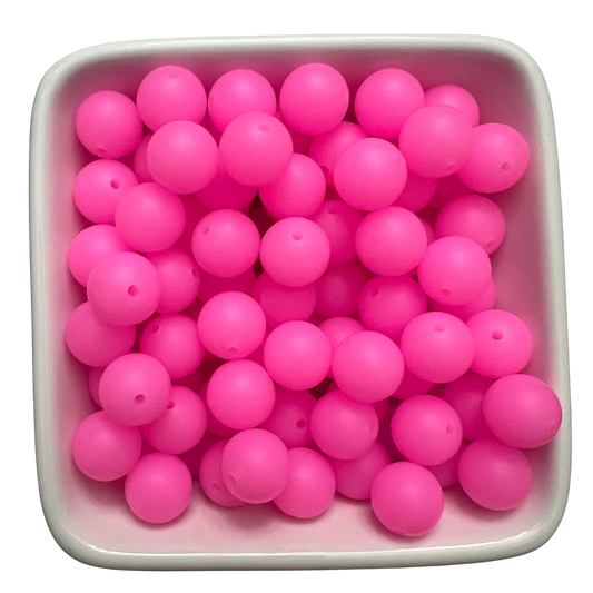 Neon Pink To Purple Glow: 15mm Silicone Bead