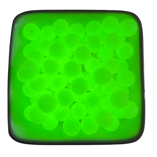 Yellow To Green Glow: 15mm Silicone Bead